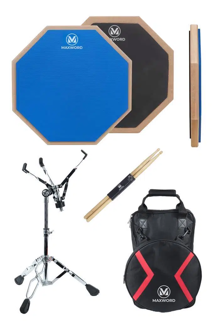 Maxword DD-239BL Pro Bateri Davul Çalışma Pedi Seti Drum Practice Pad Full Set