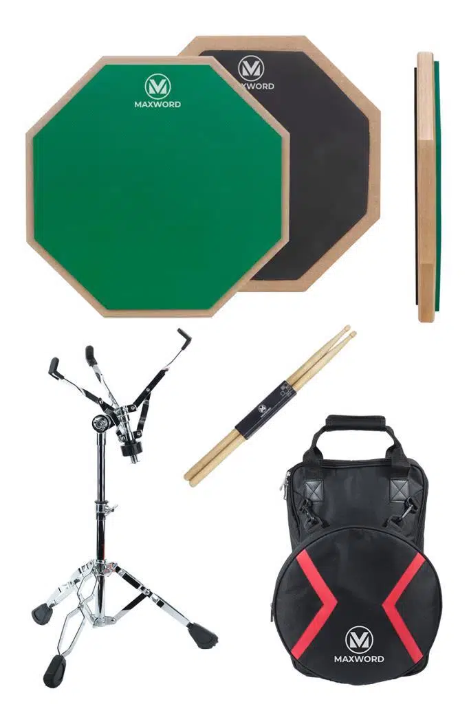 Maxword DD-239GR Pro Bateri Davul Çalışma Pedi Seti Drum Practice Pad Full Set