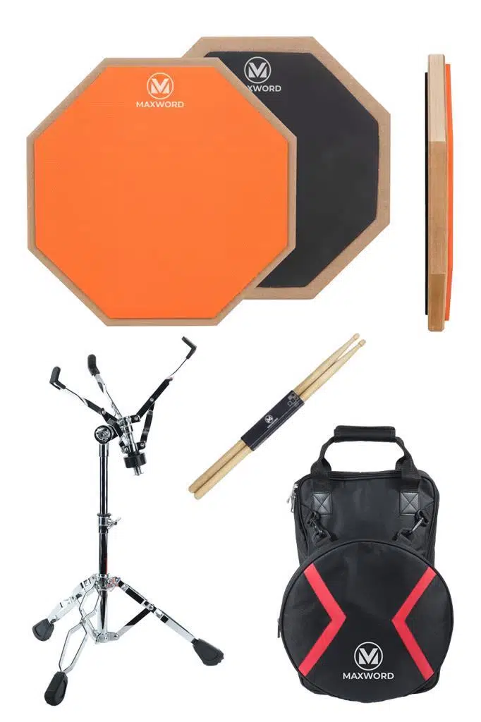 Maxword DD-239OR Pro Bateri Davul Çalışma Pedi Seti Drum Practice Pad Full Set Maxword DD-239OR Pro Bateri Davul Çalışma Pedi Seti Drum Practice Pad Full Set