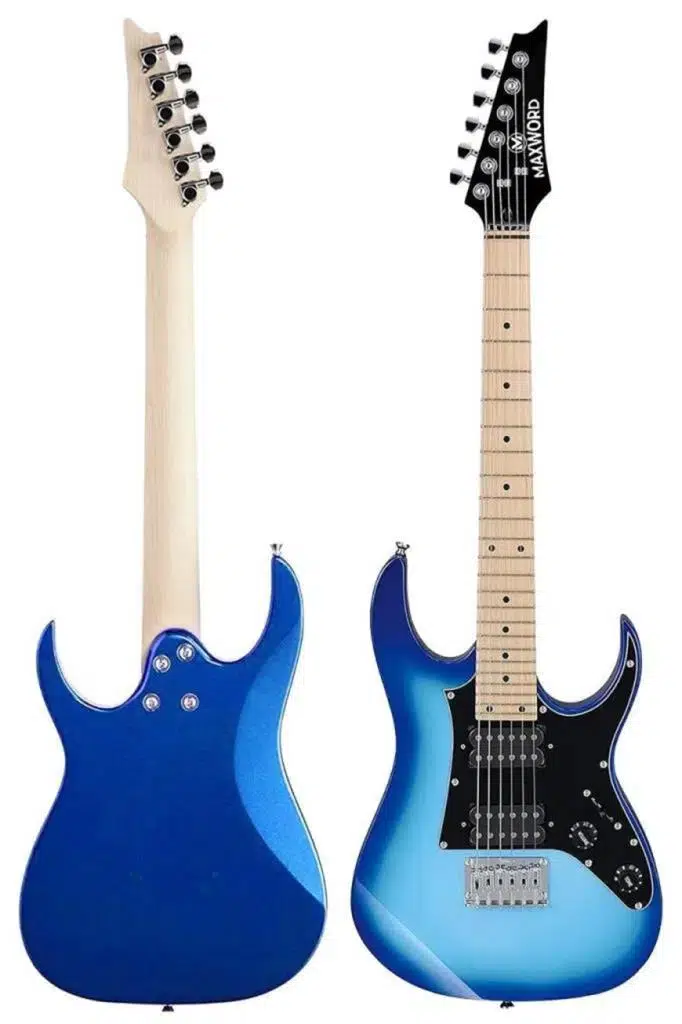 Maxword DE-150BL-35AMP Maple Klavye HH Yüksek Kaliteli 35W Amfili Elektro Gitar Seti