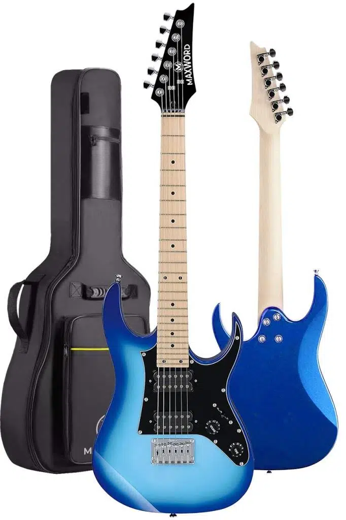 Maxword DE-150BL-ST Maple Klavye HH Manyetik Yüksek Kaliteli Elektro Gitar Seti