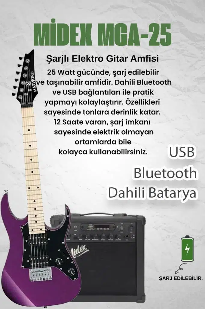 Maxword DE-150PU-25AMP Maple Klavye HH Yüksek Kaliteli 25W Amfili Elektro Gitar Seti Maxword DE-150PU-25AMP Maple Klavye HH Yüksek Kaliteli 25W Amfili Elektro Gitar Seti