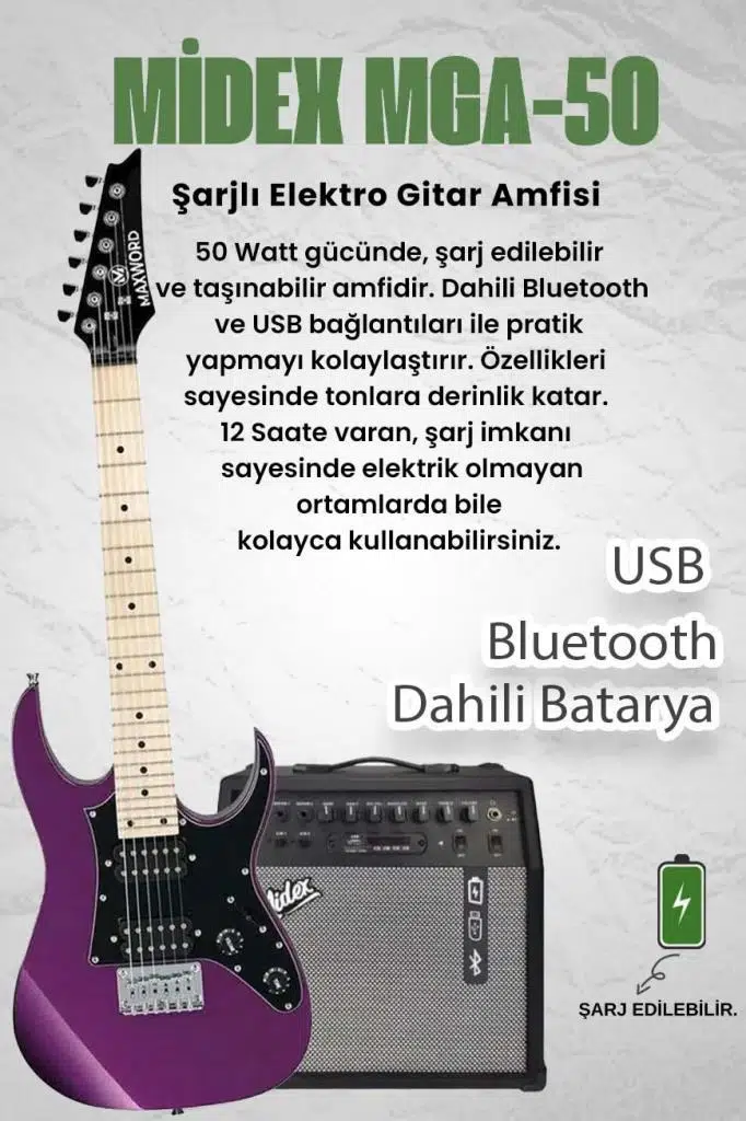 Maxword DE-150PU-50AMP Maple Klavye HH Yüksek Kaliteli 50W Amfili Elektro Gitar Seti Maxword DE-150PU-50AMP Maple Klavye HH Yüksek Kaliteli 50W Amfili Elektro Gitar Seti