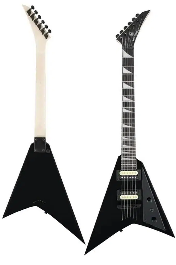 Maxword DG-28BK-50AMP V Kasa Gül Klavye 2x Zebra Humbucker Manyetik 50W Amfili Elektro Gitar