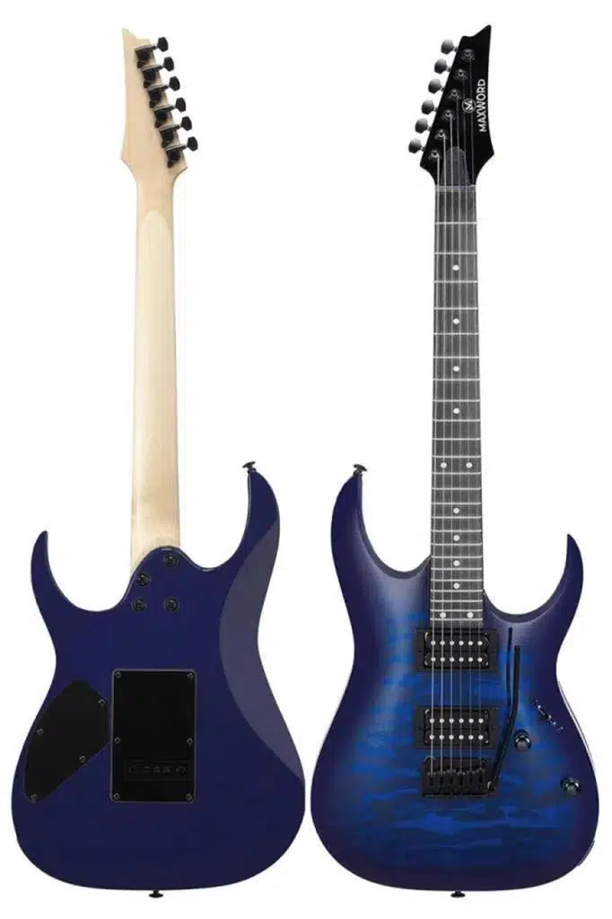 Maxword Grade-25AMP Blue Rosewood Yüksek Kalite 25W Amfili Elektro Gitar