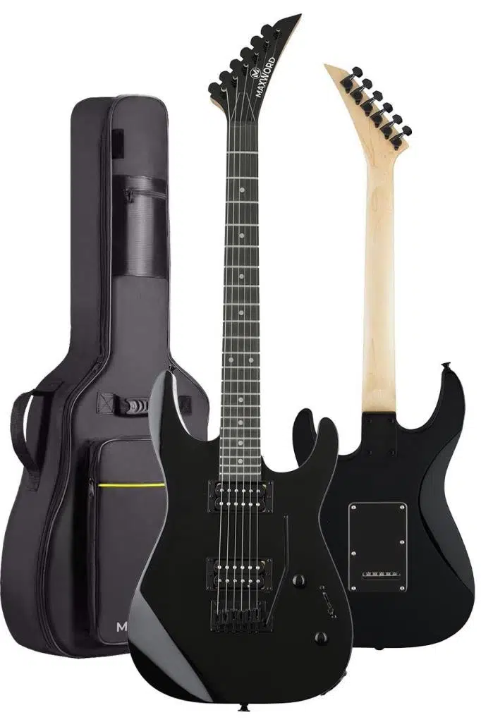 Maxword Grade-ST Black Rosewood Klavye HH Yüksek Kaliteli Elektro Gitar