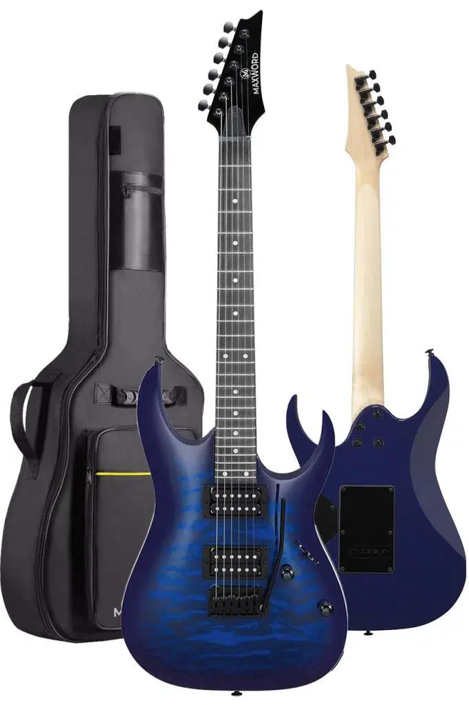 Maxword Grade-ST Blue Rosewood Klavye HH Yüksek Kaliteli Elektro Gitar Maxword Grade-ST Blue Rosewood Klavye HH Yüksek Kaliteli Elektro Gitar