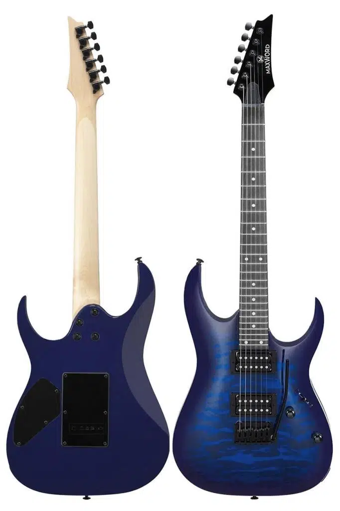 Maxword Grade-ST Blue Rosewood Klavye HH Yüksek Kaliteli Elektro Gitar Maxword Grade-ST Blue Rosewood Klavye HH Yüksek Kaliteli Elektro Gitar