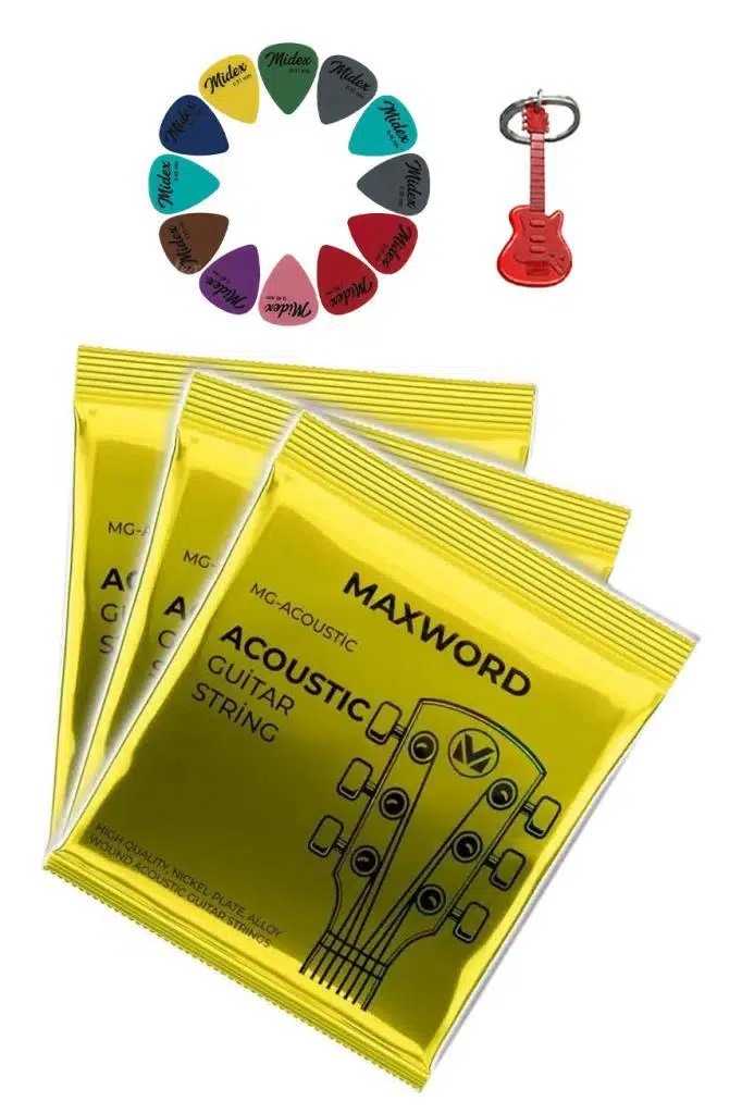 Maxword GT-Acoustic-3X Kaliteli Akustik Gitar Teli 3 Takım Set (12 Pena Hediye) Maxword GT-Acoustic-3X Kaliteli Akustik Gitar Teli 3 Takım Set (12 Pena Hediye)