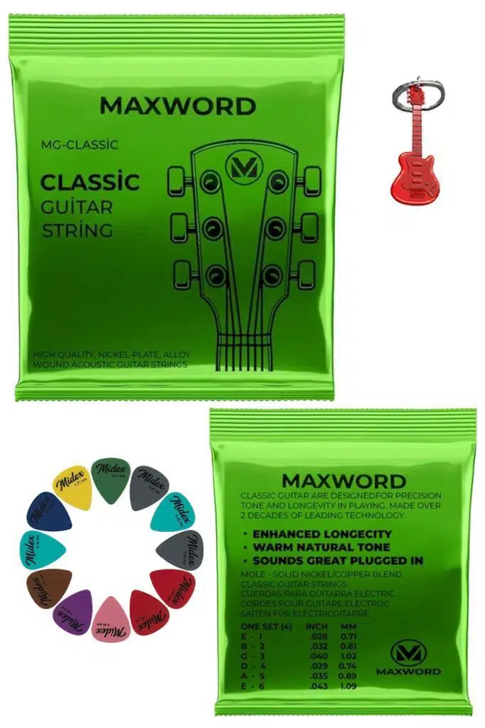 Maxword GT-Classic Kaliteli Klasik Gitar Teli 1 Takım Set (Pena Hediye) Maxword GT-Classic Kaliteli Klasik Gitar Teli 1 Takım Set (Pena Hediye)