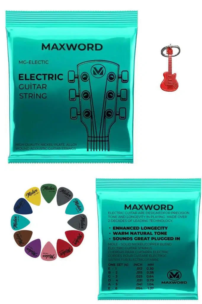Maxword GT-Electric Kaliteli elektro Gitar Teli 1 Takım Set (Pena Hediye) Maxword GT-Electric Kaliteli elektro Gitar Teli 1 Takım Set (Pena Hediye)