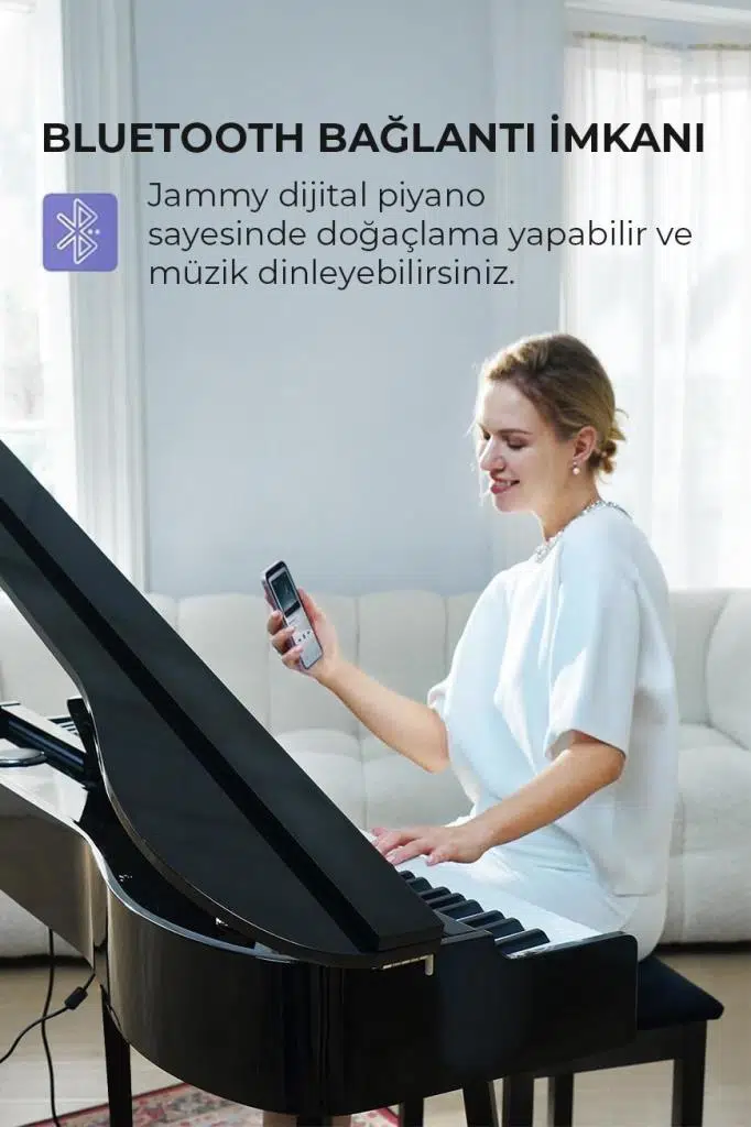 Maxword JAMMY Yüksek Kaliteli Hammer Action 88 Tuşlu Dijital Piyano (Siyah)