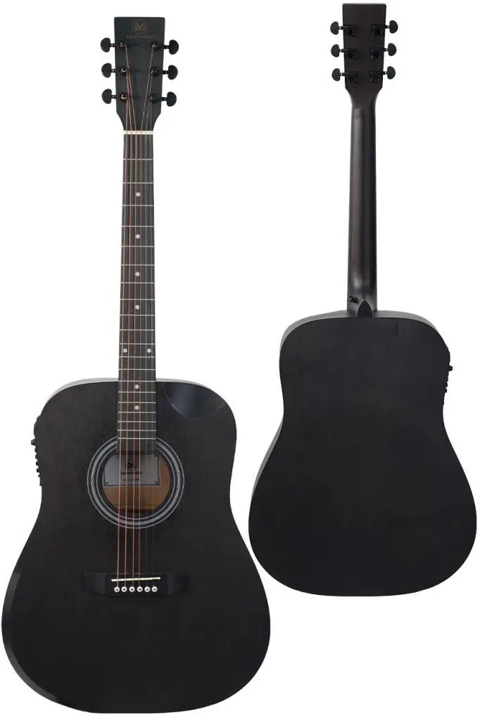 Maxword Luxury HCR-450BK-EQ Half Cutaway Elektro Akustik Gitar Seti Siyah