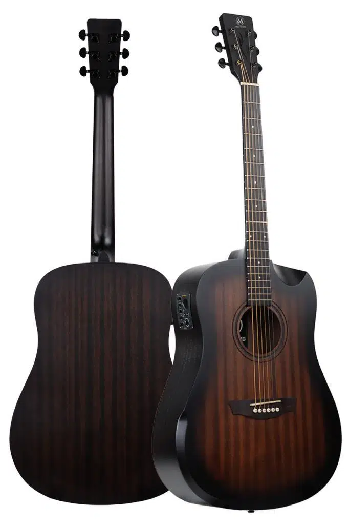 Maxword Luxury HCR-560BRW-EQ Half Cutaway Elektro Akustik Gitar Seti Maxword Luxury HCR-560BRW-EQ Half Cutaway Elektro Akustik Gitar Seti