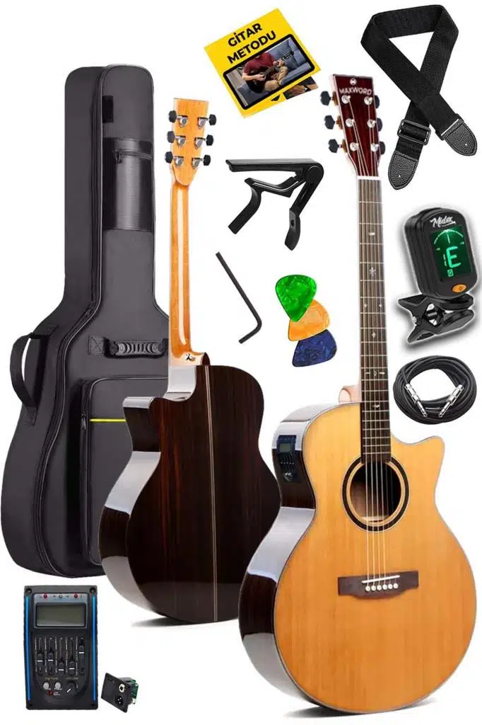 Maxword M501-EQ Profesyonel Masif Ağaç Elektro Akustik Gitar Seti 4/4 Yetişkin Seri üst Segment Maxword M501-EQ Profesyonel Masif Ağaç Elektro Akustik Gitar Seti 4/4 Yetişkin Seri üst Segment