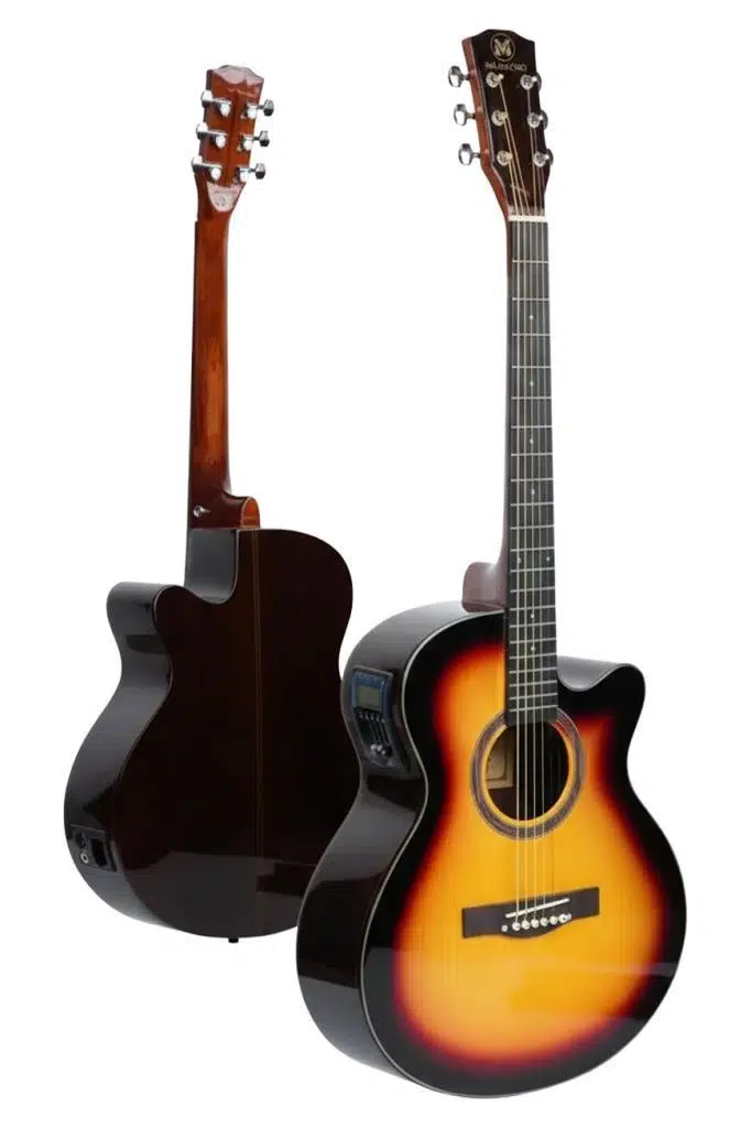Maxword M501-SB-EQ Profesyonel Sunburs Elektro Akustik Gitar Seti 4/4 Yetişkin Seri üst Segment