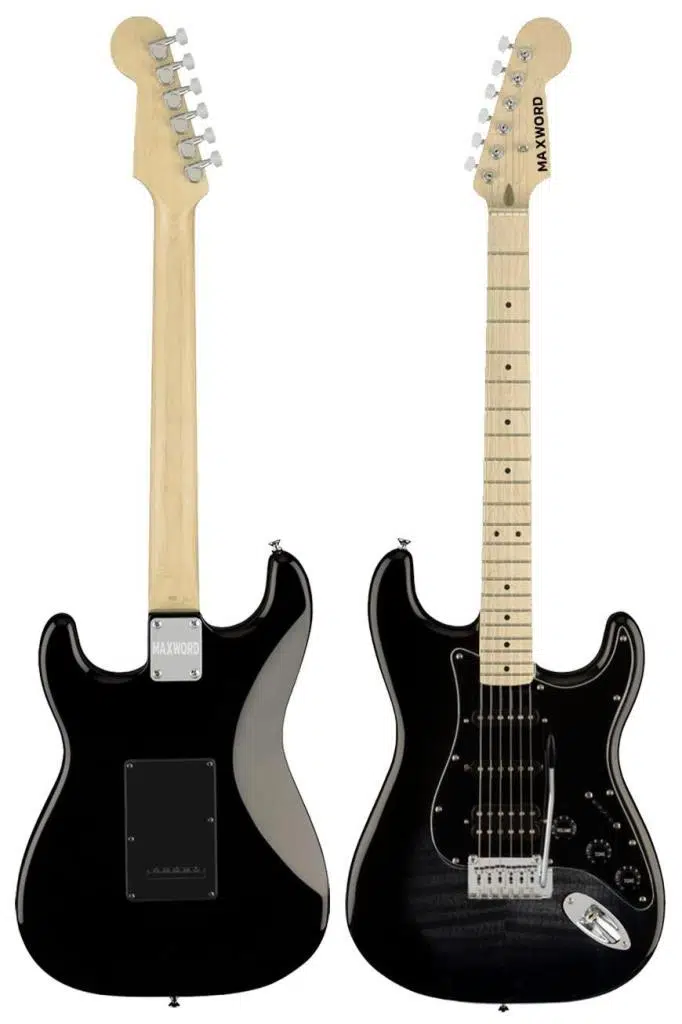 Maxword MAP-45BK-25AMP 25W Şarjlı BT Amfili Siyah Elektro Gitar Seti HSS Manyetik Maple Klavye Strat Kasa Maxword MAP-45BK-25AMP 25W Şarjlı BT Amfili Siyah Elektro Gitar Seti HSS Manyetik Maple Klavye Strat Kasa