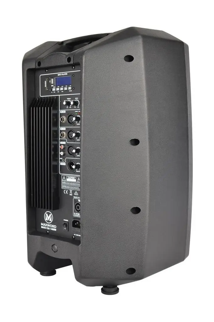 Maxword Maxi-12A-MİXER Set 2 Adet 12 İNÇ Aktif Hoparlör Mikser ve Mikrofon Ses Sistemi (1200W + 1200W)