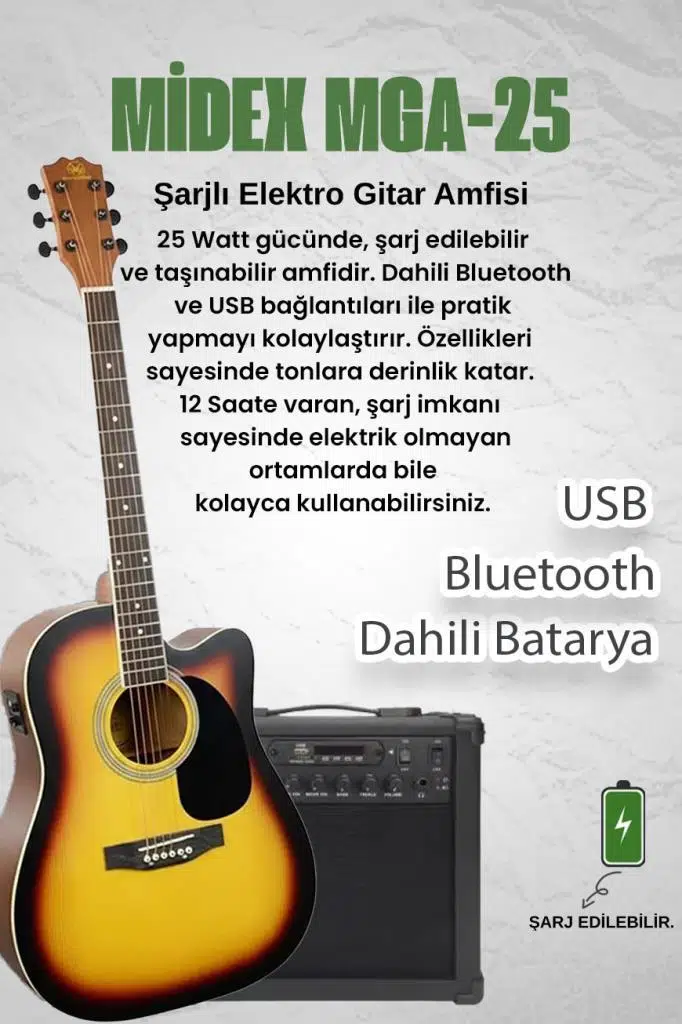 Maxword MCG-750SB-AMP Kaliteli EQ 25W Amfili Elektro Akustik Gitar Seti Maxword MCG-750SB-AMP Kaliteli EQ 25W Amfili Elektro Akustik Gitar Seti