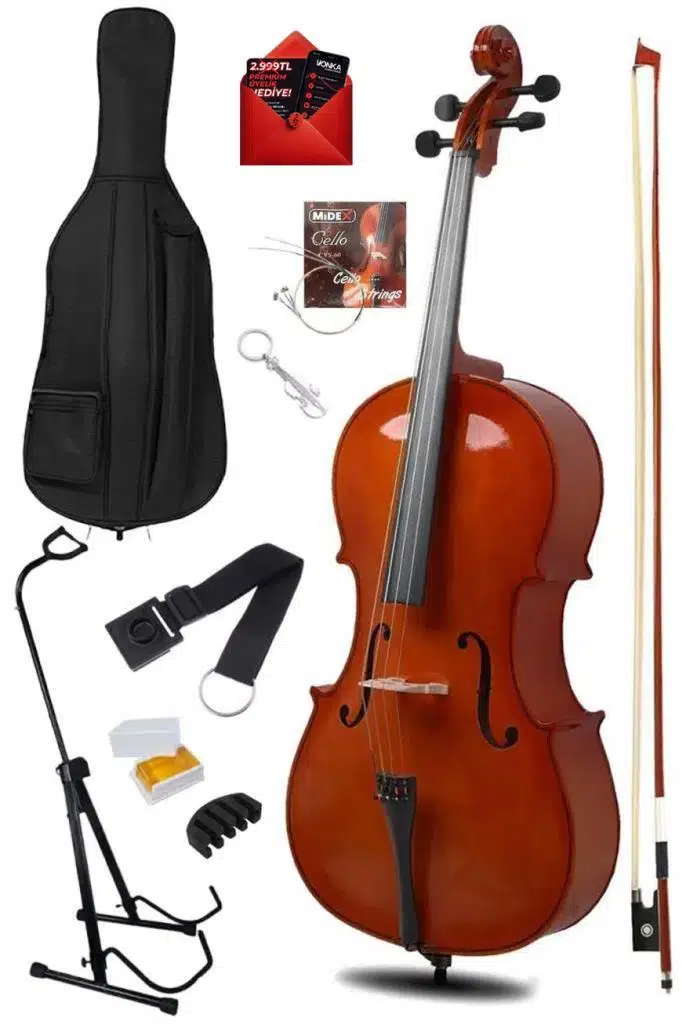 Maxword MCL-350-PAK Yüksek Kaliteli Masif Ağaç Çello Viyolonsel Full Set Maxword MCL-350-PAK Yüksek Kaliteli Masif Ağaç Çello Viyolonsel Full Set