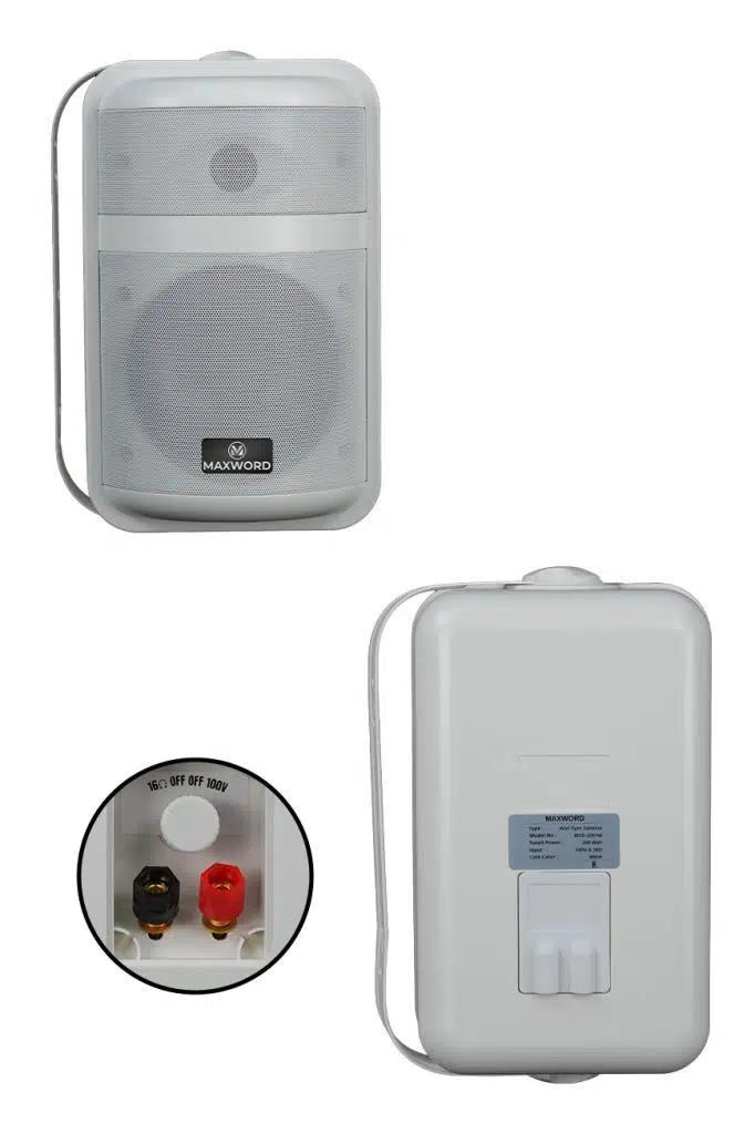 Maxword MDS-105TW Yüksek Kaliteli 200W 5.25 İnç 16 ohm/100V İki Yollu Duvar Tipi Sütun Hoparlör