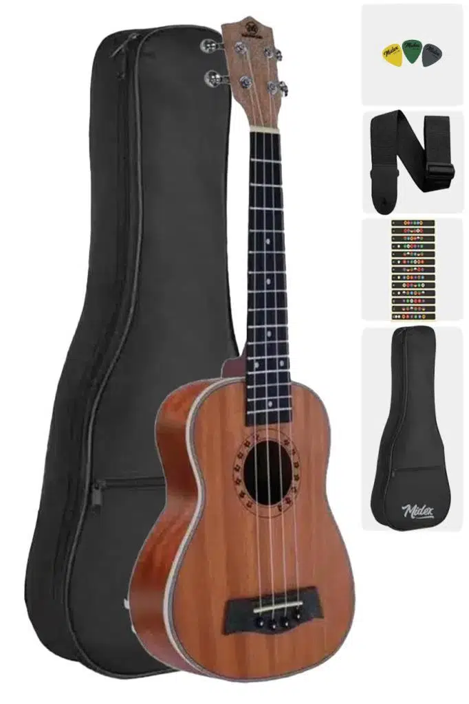 Maxword MU-21-OUT PRO Yüksek Kaliteli Maun Soprano Ukulele Seti(OUTLET)