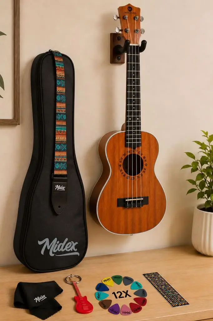 Maxword MU-26 PRO Yüksek Kaliteli Maun Tenor Ukulele Seti