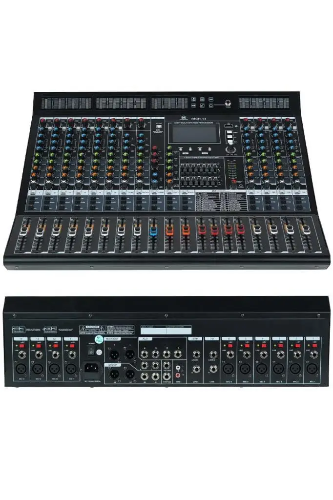 Maxword Rich-14 Ses Mikseri 14 Kanal 4 Aux G1 G2 USB Kayıt Grup Efekt Deck Mixer