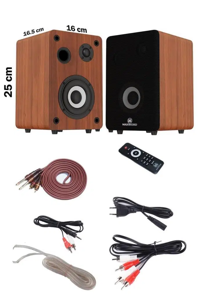 Maxword RM-400BRW Aktif Stüdyo Referans Monitörü 4 İNÇ ÇİFT Bluetooth USB 140 Watt