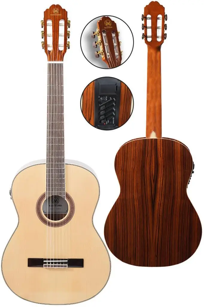Maxword X45-EQ Ekolayzerli Profesyonel Elektro Klasik Gitar Seti Natural El Yapımı