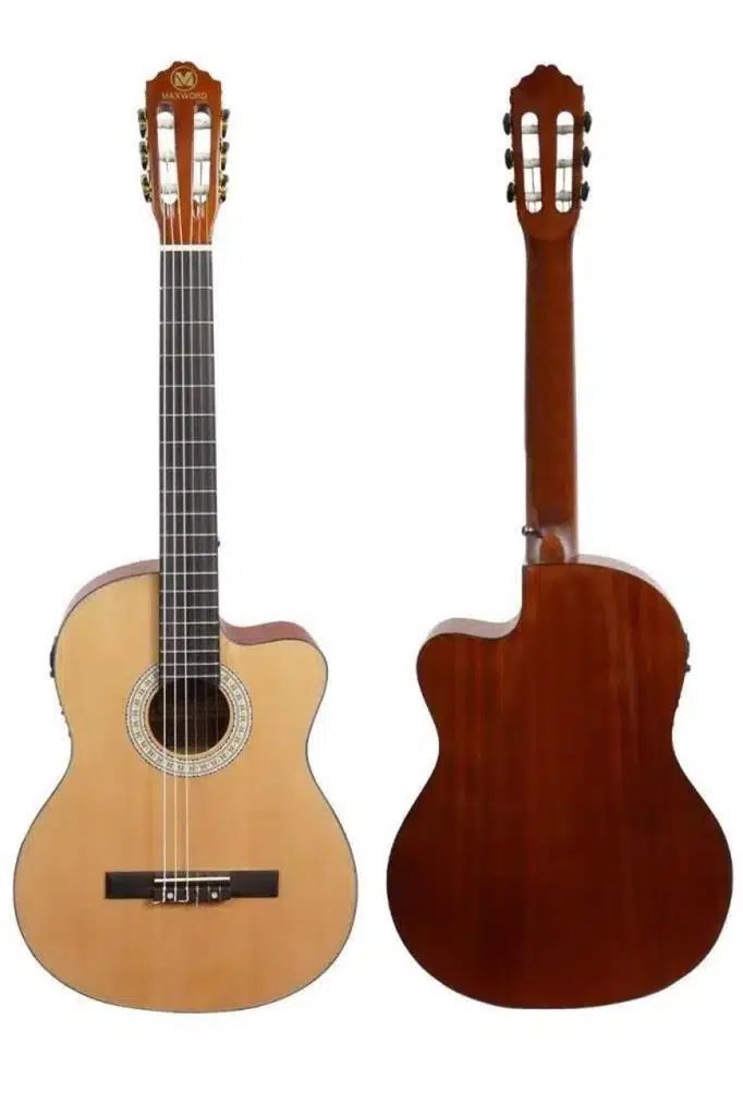 Maxword X47 Profesyonel Masif Ağaç Ekolayzerli Elektro Klasik Gitar Seti 4/4 Üst Segment