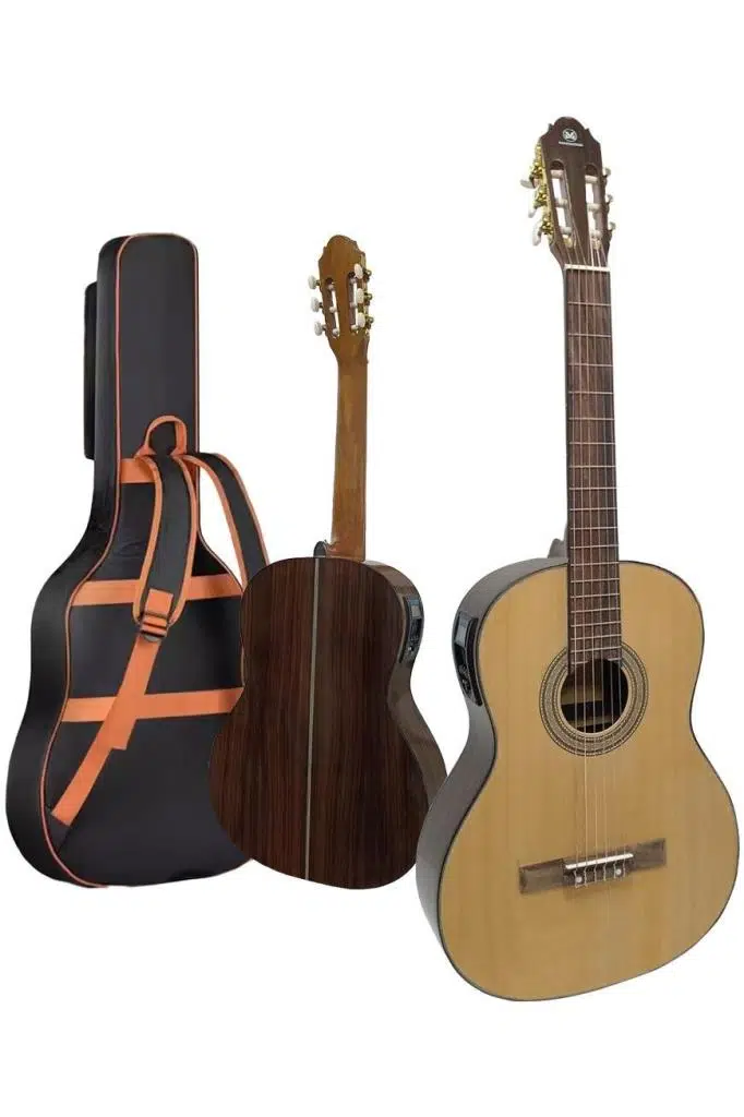 Maxword X50-EQ Profesyonel Masif Ağaç Ekolayzerli Elektro Klasik Gitar Seti 4/4 Üst Segment