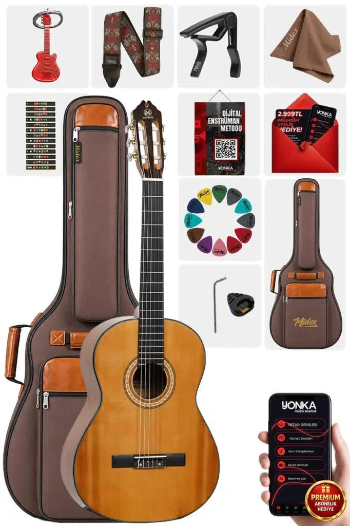 Maxword X51 Profesyonel Masif Ağaç Klasik Gitar Seti Natural 4/4 Üst Segment Maxword X51 Profesyonel Masif Ağaç Klasik Gitar Seti Natural 4/4 Üst Segment