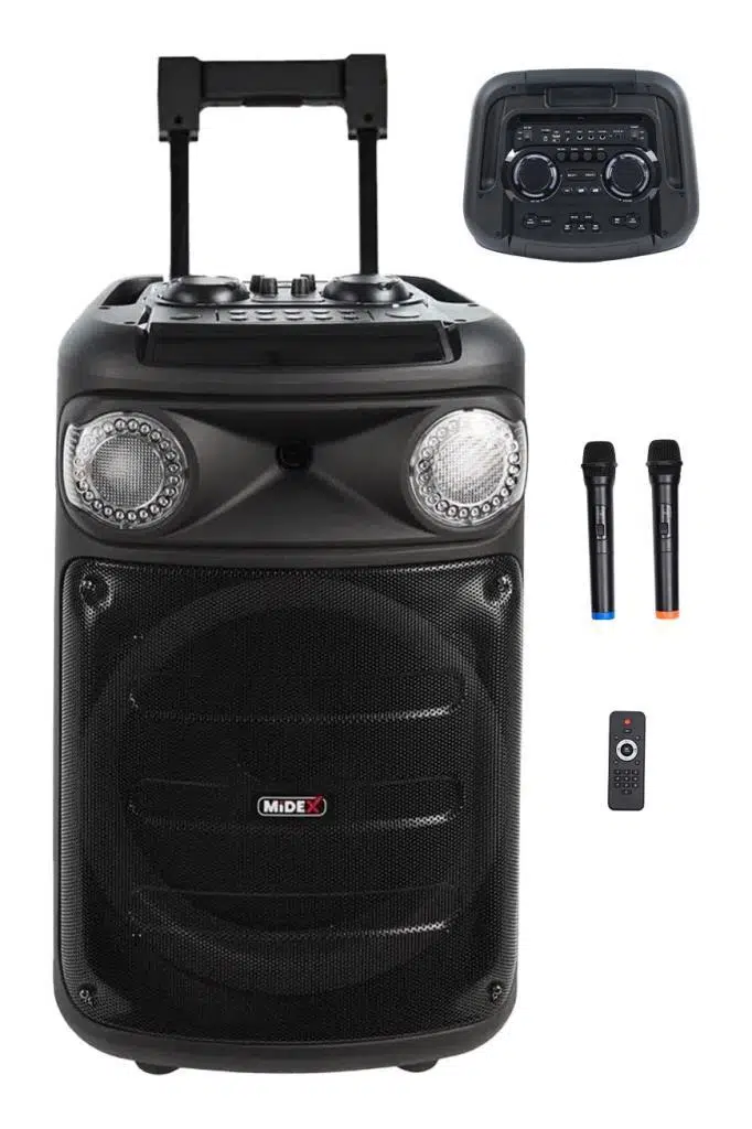 Midex 1300 Watt FM Radyolu Ekholu Kablosuz Mikrofonlu Şarjlı Mevlüt Anfisi MXR-1300
