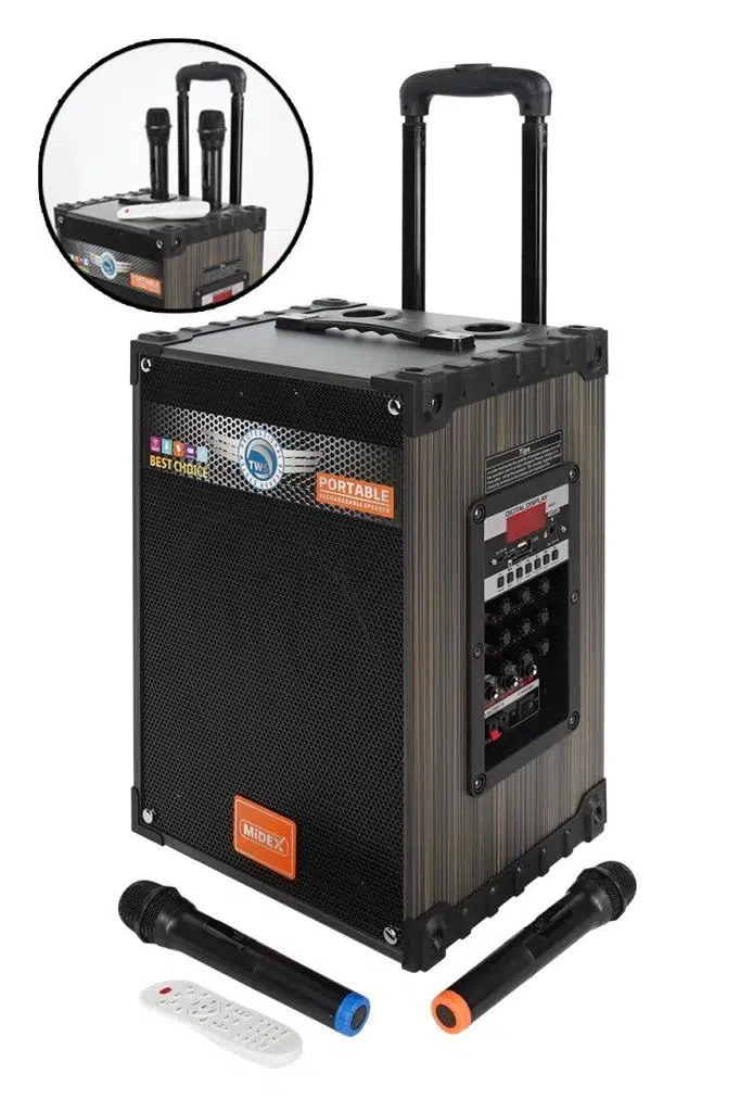 Midex 450 Watt Mikrofonlu Karaoke Eğlence Taşınabilir Şarjlı Ses Sistemi Bluetooth (MR-450)