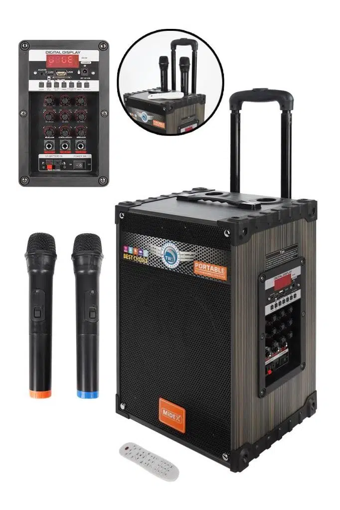 Midex 450 Watt Şarjlı Taşınabilir Büyük Mevlüt Anfisi Çift Mikrofonlu (MR-450)
