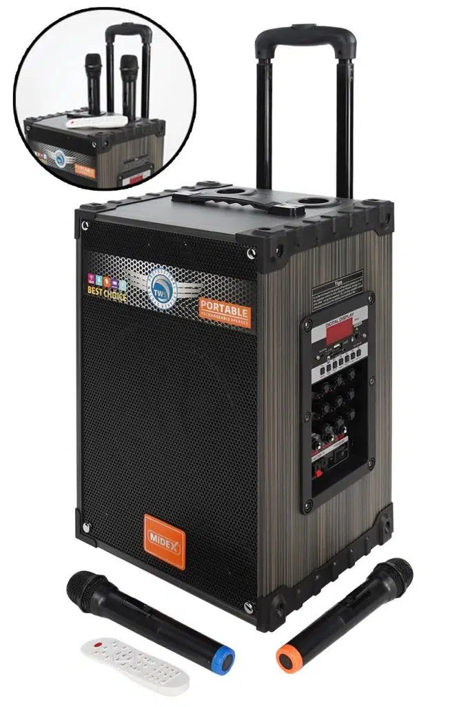 Midex 550 Watt Mikrofonlu Karaoke Eğlence Taşınabilir Şarjlı Ses Sistemi Bluetooth (MR-550)