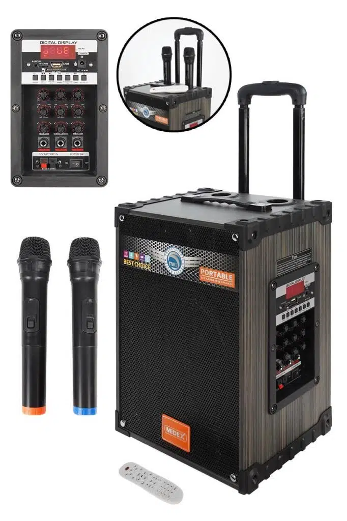 Midex 550 Watt Şarjlı Taşınabilir Büyük Mevlüt Anfisi Çift Mikrofonlu (MR-550)