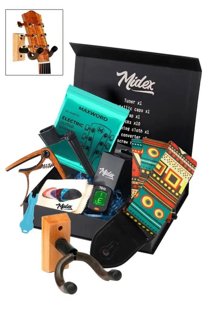Midex AC-20EL-PAK Elektro Gitar Aksesuar Seti Gitar Tel Askı Capo Tuner Pena ve Full Set Midex AC-20EL-PAK Elektro Gitar Aksesuar Seti Gitar Tel Askı Capo Tuner Pena ve Full Set
