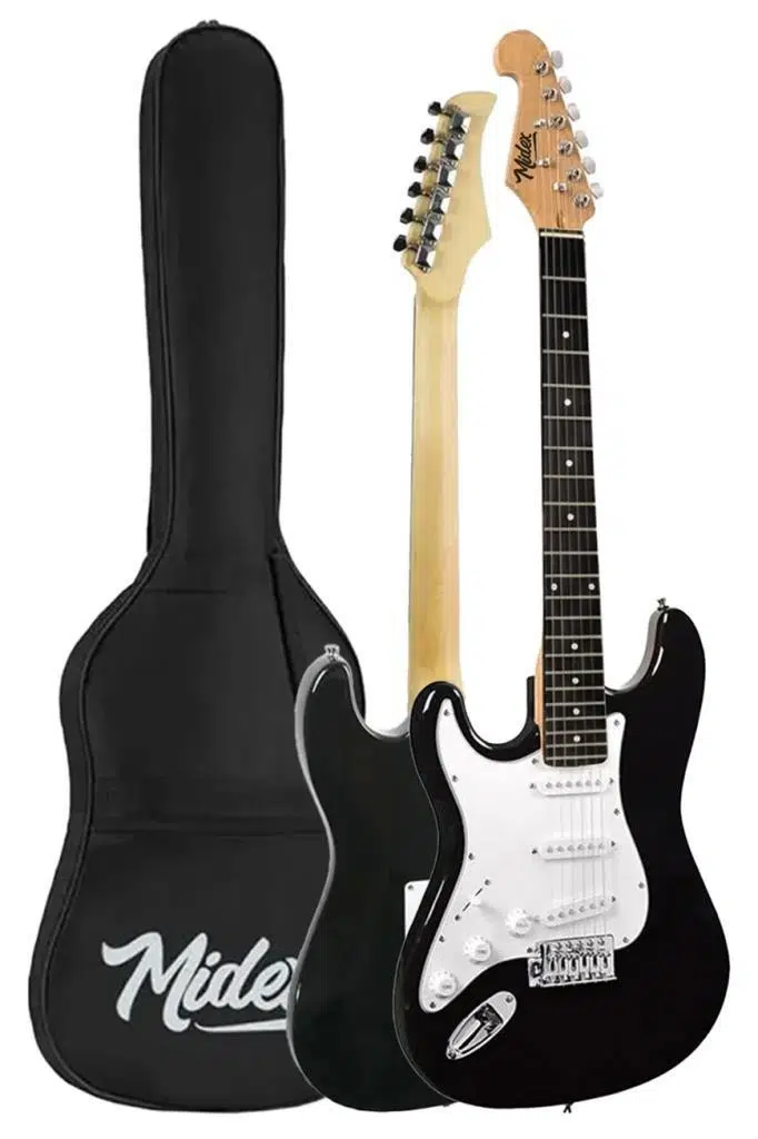 Midex AGE-45 SOLAK Elektro Gitar Seti Amfili ve Full Aksesuar White Black