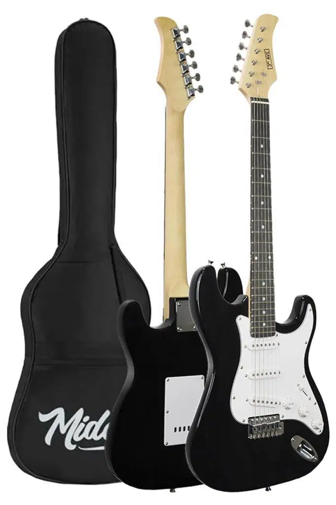 Midex AGE-80BK Amfili Full Elektro Gitar Seti 4/4 Yetişkin 39 İnç White Black
