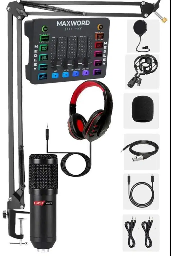 Midex Arcade Pack-1 MEDLEY Ses Kartı ve BM-800 Mikrofon Gaming Canlı Yayın Stüdyo Seti