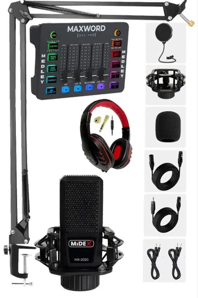 Midex Arcade Pack-3 MEDLEY Ses Kartı ve MX-2020 Mikrofon Gaming Canlı Yayın Stüdyo Seti Midex Arcade Pack-3 MEDLEY Ses Kartı ve MX-2020 Mikrofon Gaming Canlı Yayın Stüdyo Seti