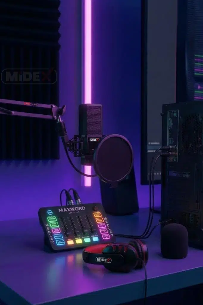 Midex Arcade Pack-3 MEDLEY Ses Kartı ve MX-2020 Mikrofon Gaming Canlı Yayın Stüdyo Seti Midex Arcade Pack-3 MEDLEY Ses Kartı ve MX-2020 Mikrofon Gaming Canlı Yayın Stüdyo Seti