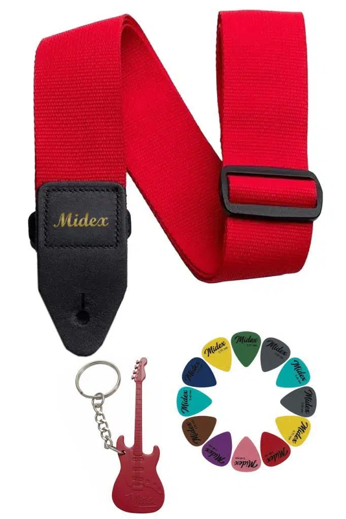 Midex ASM-26RD Gitar Omuz Askısı Kırmızı Renk 89-155cm (Pena Hediye) Midex ASM-26RD Gitar Omuz Askısı Kırmızı Renk 89-155cm (Pena Hediye)