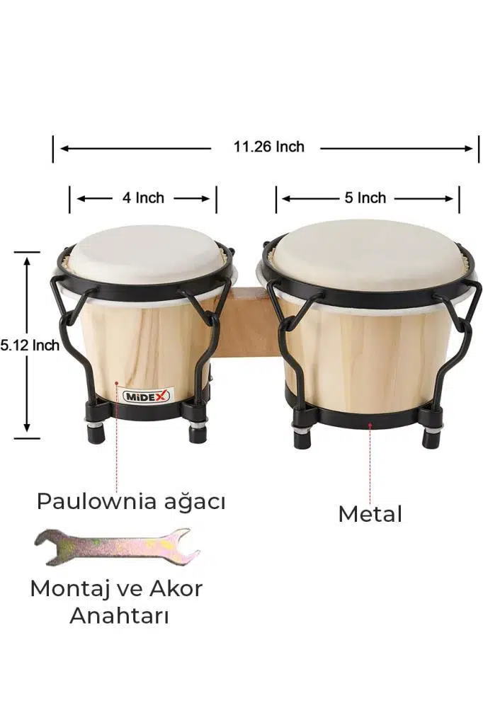 Midex BG-210 Naturel Bongo Siam Meşesi Doğal Deri Midex BG-210 Naturel Bongo Siam Meşesi Doğal Deri