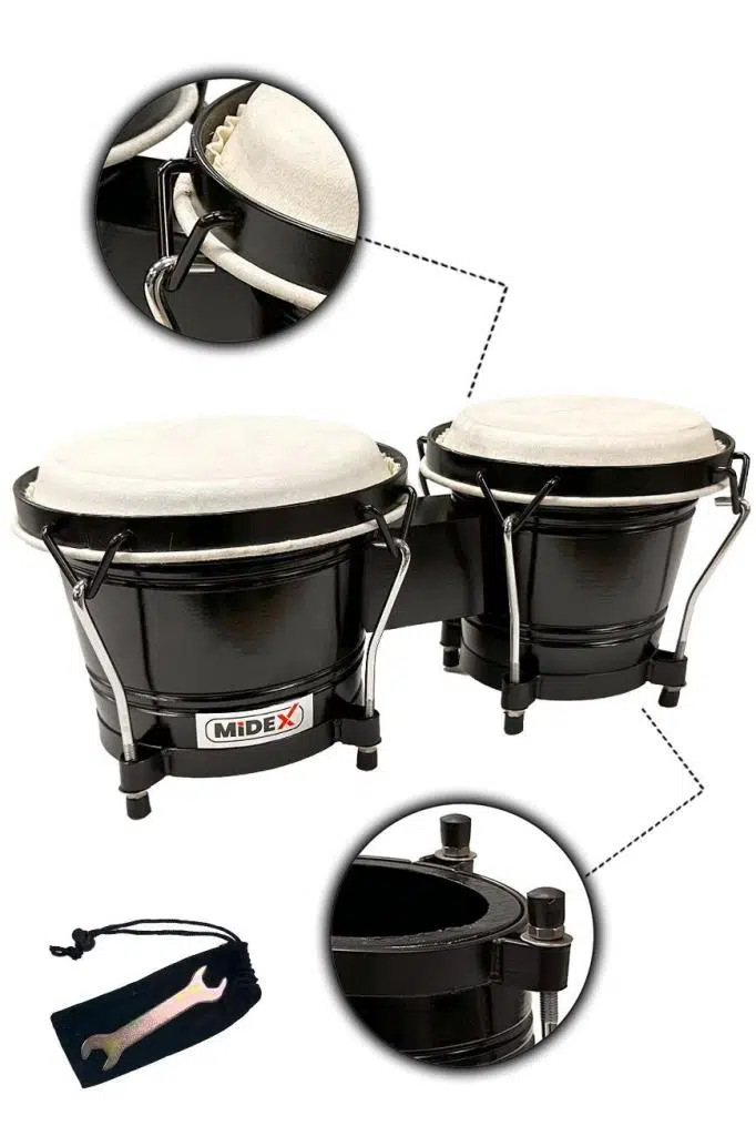 Midex BG-220ST Standlı Siyah Bongo Siam Meşesi Doğal Deri Midex BG-220ST Standlı Siyah Bongo Siam Meşesi Doğal Deri