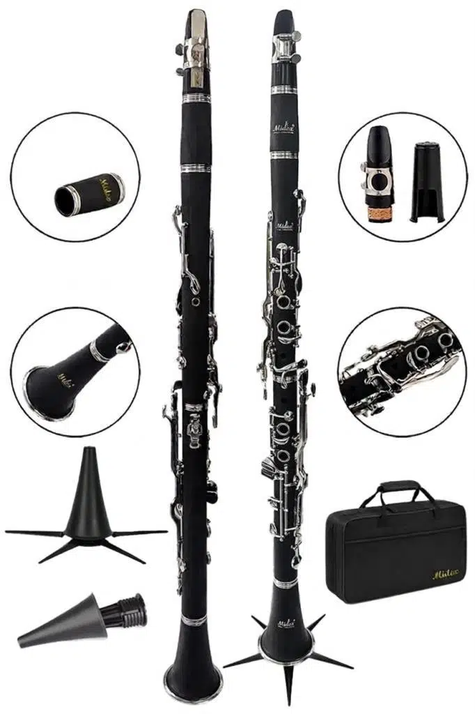 Midex BNS-4000 Pak Sol Klarnet 4 Yüzüklü Standlı Full Set Midex BNS-4000 Pak Sol Klarnet 4 Yüzüklü Standlı Full Set