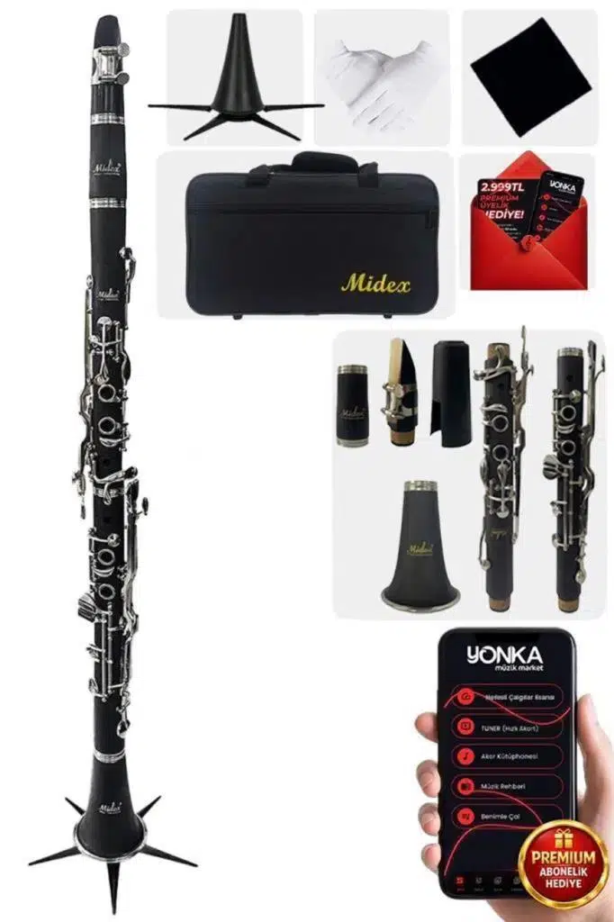 Midex BNS-4000 Pak Sol Klarnet 4 Yüzüklü Standlı Full Set Midex BNS-4000 Pak Sol Klarnet 4 Yüzüklü Standlı Full Set