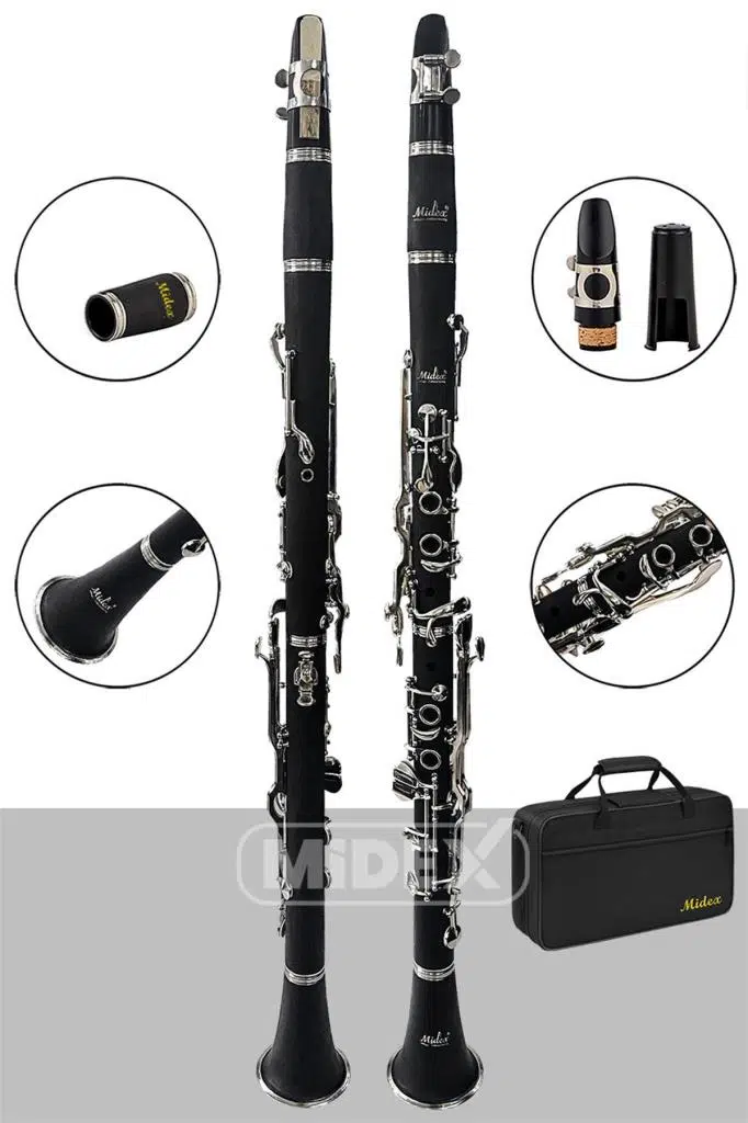 Midex BNS-4000 Sol Klarnet 4 Yüzüklü (Askı Çanta Kamış Bez Eldiven Nota Sehpası Hediye)